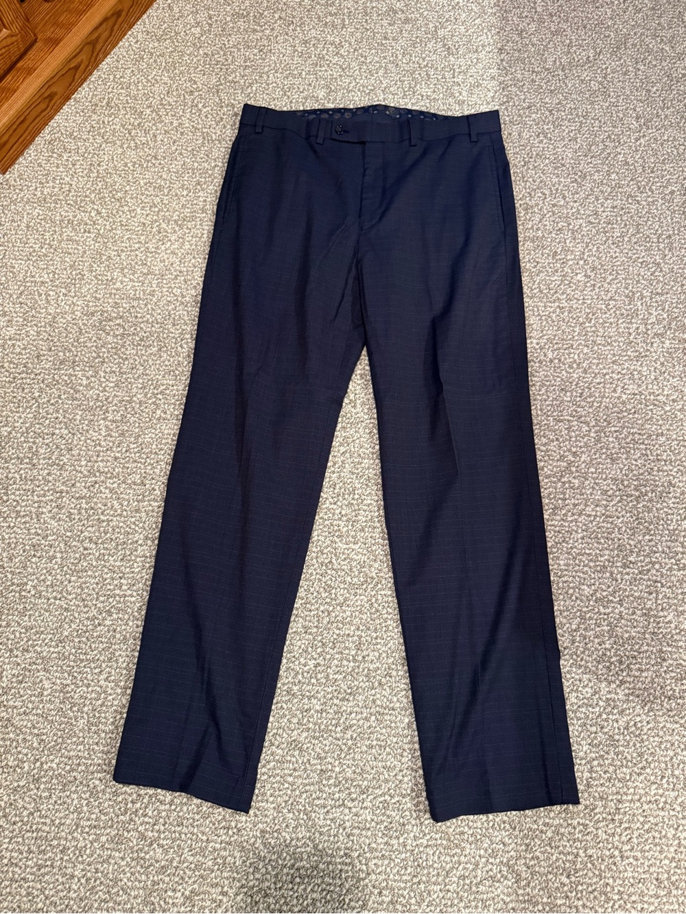 Lauren Ralph Lauren Navy Blue Plaid Dress Pants 36x32